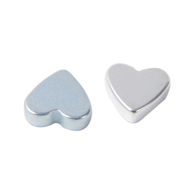 N35 Heart Shaped Strong Magnet with Silver / Zinc Coating for decoration 