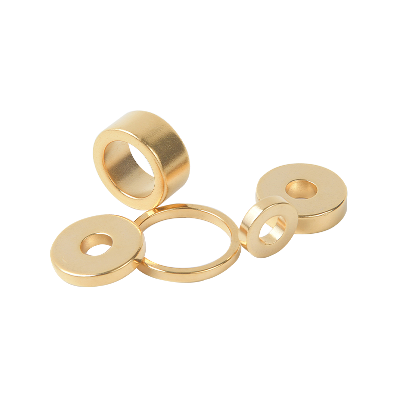 Gold Coating Strong Force Round Cylinder Disc Ring NdFeB Magnet