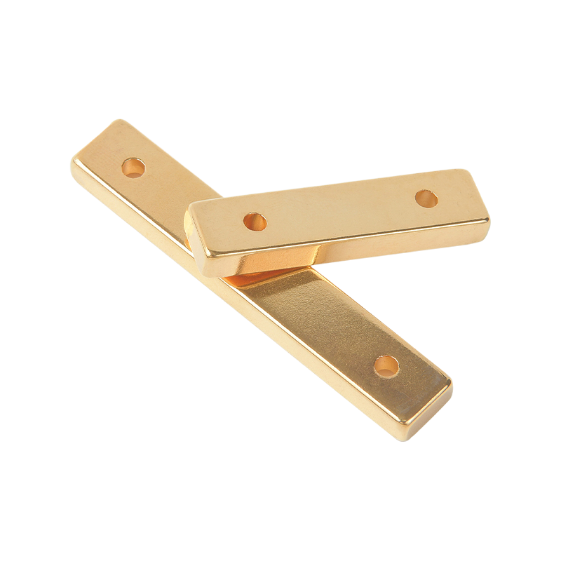 Gold Plating Permanent Neodymium Magnet Gold with Two Holes