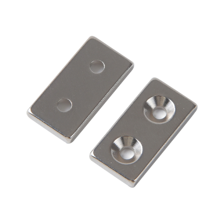 Secure Your Projects with Rectangle Magnet Ni-Cu-Ni Coating with Two Countersunk Holes