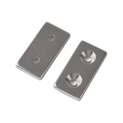 N45 Countersunk Rectangle Magnet for Appliance with Ni-Cu-Ni Coating